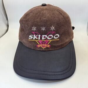 Ski-Doo Rotax Bombardier Leather Strapback Hat Cap Canada Made Vintage